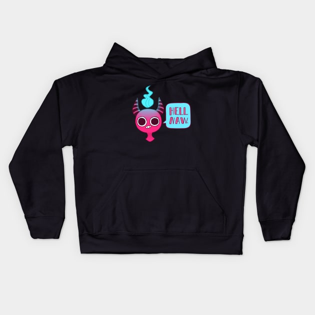 Hell Naw Brah Kids Hoodie by zombieewitch